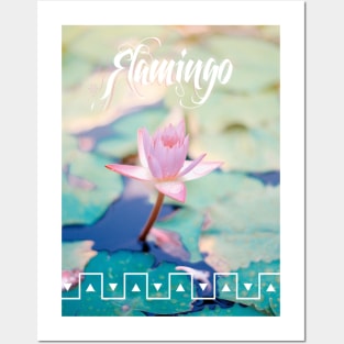 Flamingo Lotus Flower Posters and Art